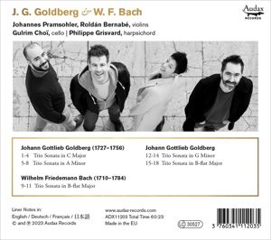 Produktbild: J.G. Goldberg & W.F. Bach: Trio Sonatas