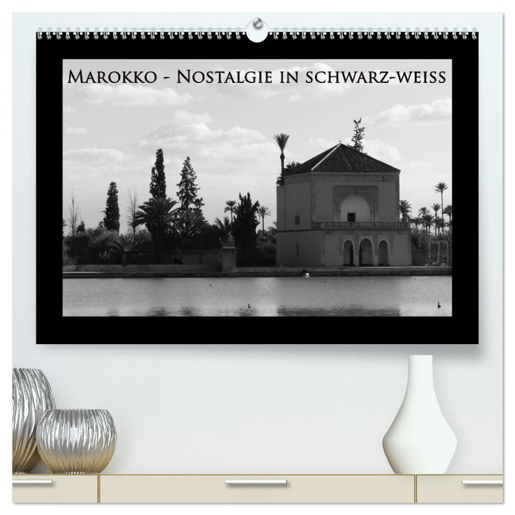 Produktbild: Marokko - Nostalgie in schwarz-weiss (hochwertiger Premium Wandkalender 2026 DIN A2 quer), Kunstdruck in Hochglanz
