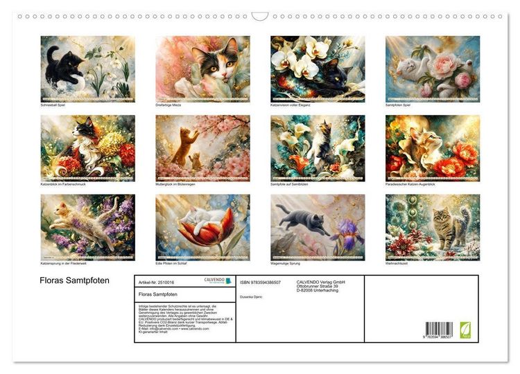 Produktbild: Floras Samtpfoten (Wandkalender 2027 DIN A2 quer), CALVENDO Monatskalender