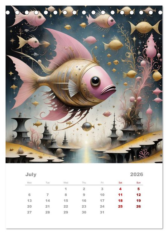Produktbild: The adventures of the steel fish (Desk Calendar 2026 DIN A5 portrait), CALVENDO 12 Month DeskCalendar