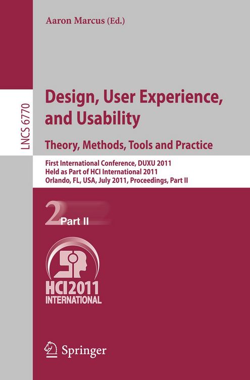 Produktbild: Design, User Experience, and Usability. Theory, Methods, Tools and Practice