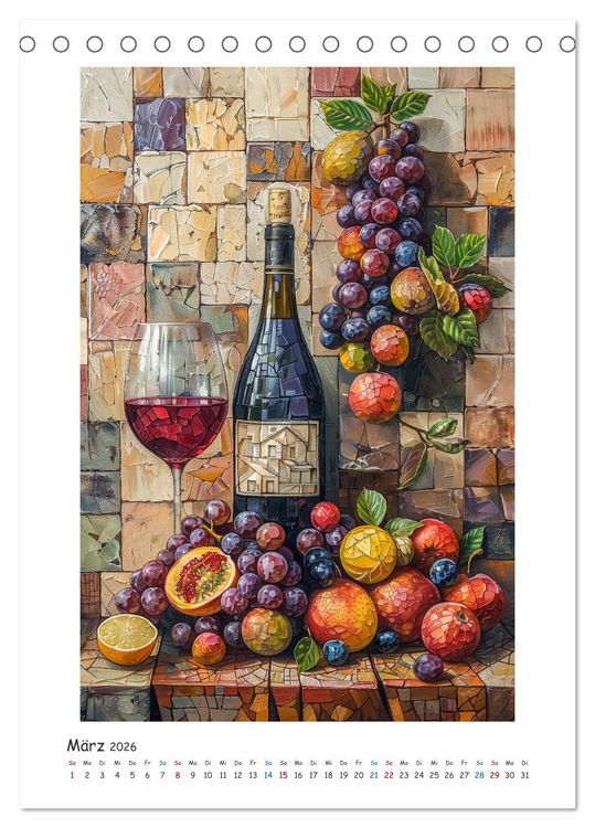 Produktbild: Ode an den Wein (Tischkalender 2026 DIN A5 hoch), CALVENDO Monatskalender
