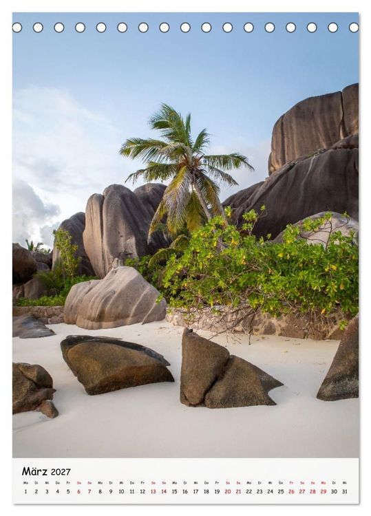 Produktbild: Seychellen -Traumhafte Landschaften (Tischkalender 2027 DIN A5 hoch), CALVENDO Monatskalender