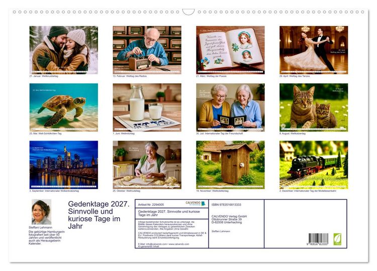 Produktbild: Gedenktage 2027. Sinnvolle und kuriose Tage im Jahr (Wandkalender 2027 DIN A2 quer), CALVENDO Monatskalender
