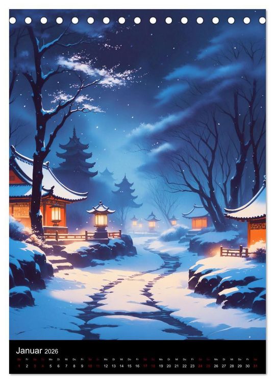 Produktbild: Asiatische Inspiration Fern&ouml;stlicher Art - Dunkle Werke (Tischkalender 2026 DIN A5 hoch), CALVENDO Monatskalender