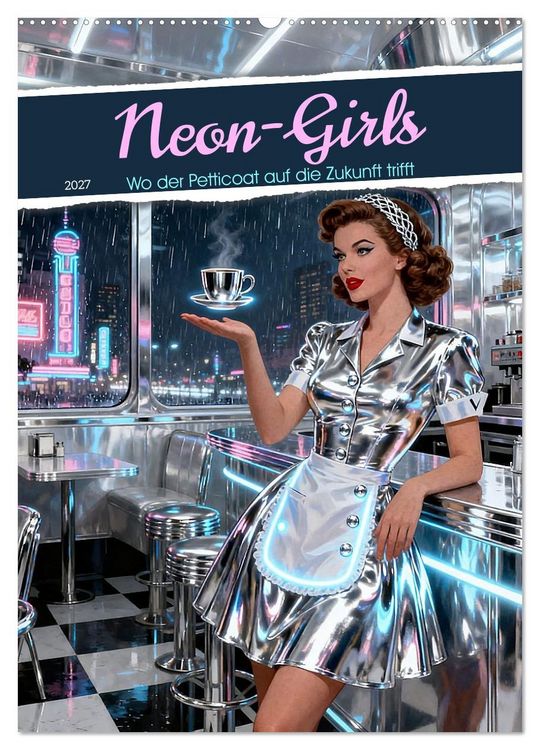 Produktbild: Neon-Girls (Wandkalender 2027 DIN A2 hoch), CALVENDO Monatskalender