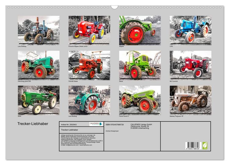 Produktbild: Trecker-Liebhaber (Wandkalender 2026 DIN A2 quer), CALVENDO Monatskalender