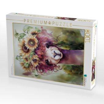 Produktbild: CALVENDO Puzzle Alpaka mit Sonnenblumen | 1000 Teile Lege-Gr&ouml;&szlig;e 64x48cm Foto-Puzzle f&uuml;r gl&uuml;ckliche Stunden
