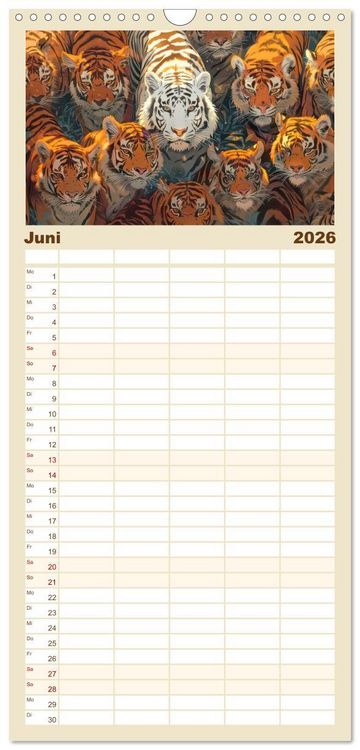 Produktbild: Familienplaner 2026 - Hervorstechen ist Trumpf mit 5 Spalten (Wandkalender, 21 x 45 cm) CALVENDO