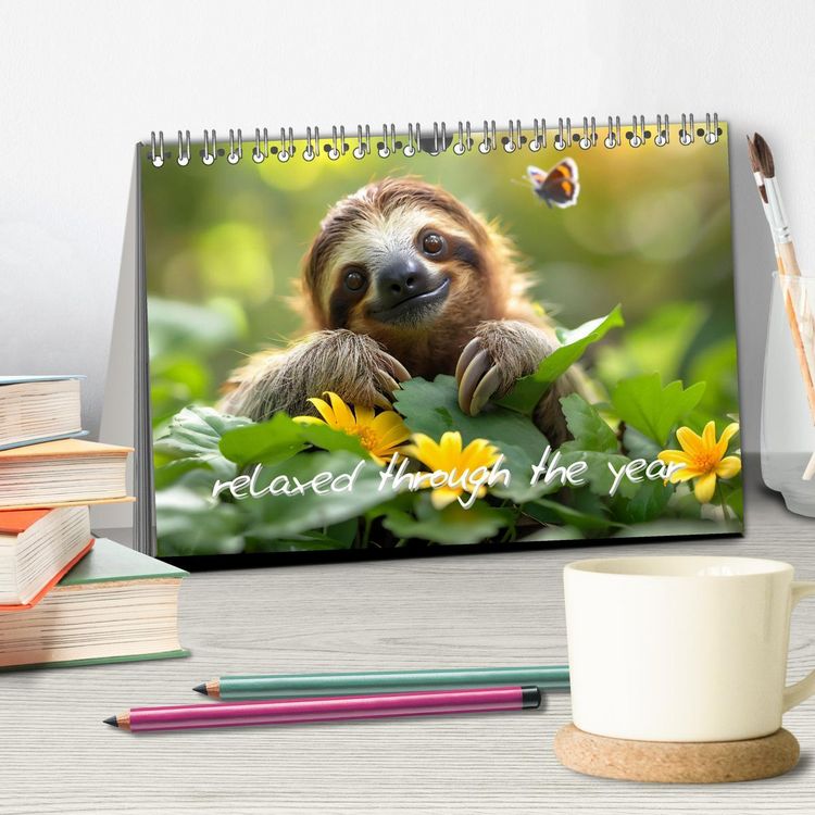 Produktbild: sweet sloths - relaxed throughout the year (Desk Calendar 2026 DIN A5 landscape), CALVENDO 12 Month DeskCalendar
