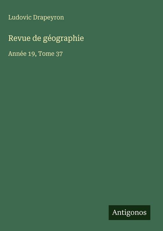 Produktbild: Revue de g&eacute;ographie