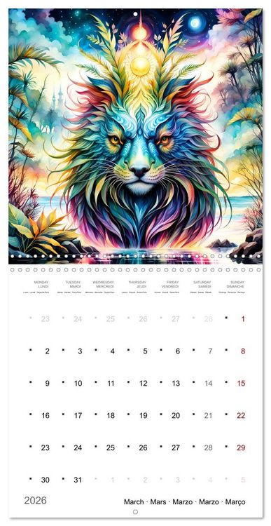Produktbild: Cr&eacute;atures enchant&eacute;es (Calendrier mural carr&eacute; 2026 30x30 cm) Calendrier double avec une page pour vos prises de notes