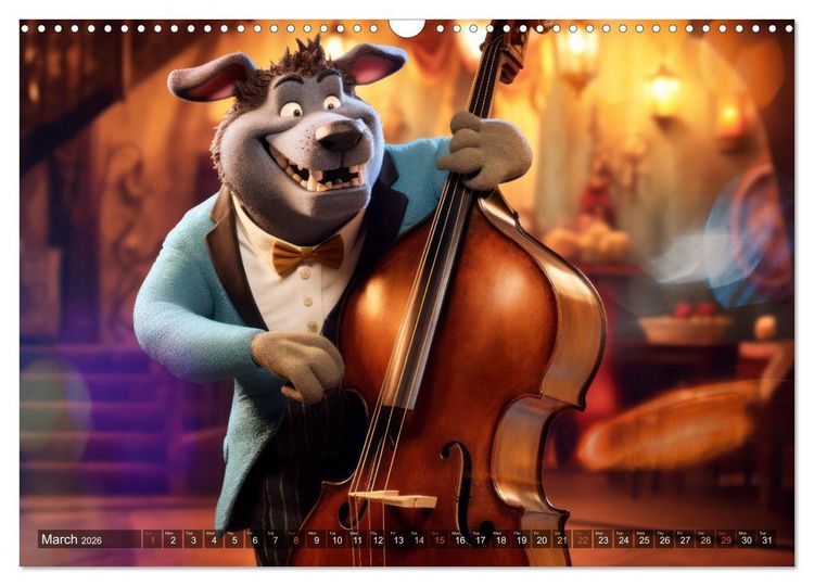Produktbild: Cat dog music band (Wall Calendar 2026 DIN A3 landscape), CALVENDO 12 Month Wall Calendar