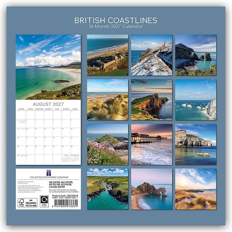 Produktbild: British Coastlines &ndash; Die Britische K&uuml;ste 2027 &ndash; 16-Monatskalender