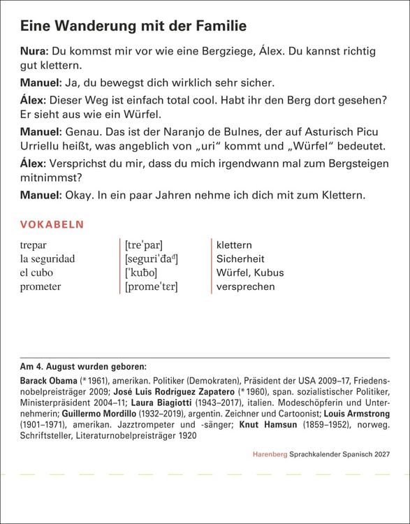 Produktbild: Spanisch Sprachkalender 2027 - Spanisch lernen leicht gemacht - Tagesabrei&szlig;kalender