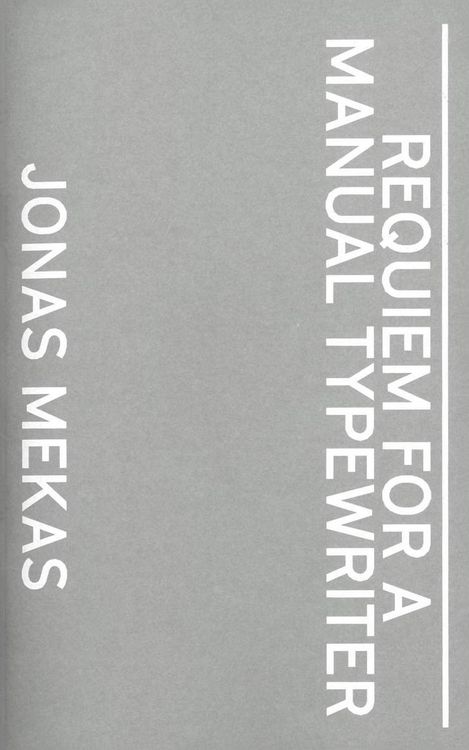 Produktbild: Jonas Mekas. Requiem For a Manual Typewriter