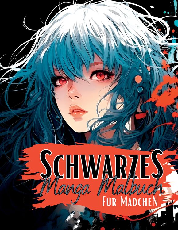 Produktbild: Schwarzes Manga Malbuch f&uuml;r M&auml;dchen.