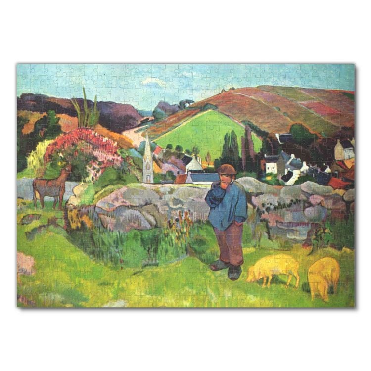 Produktbild: Lais Puzzle Paul Gauguin - Bretonische Landschaft mit Schweinehirt 500 Teile