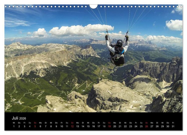 Produktbild: Paragliding - zwischen Himmel und Erde (Wandkalender 2026 DIN A3 quer), CALVENDO Monatskalender