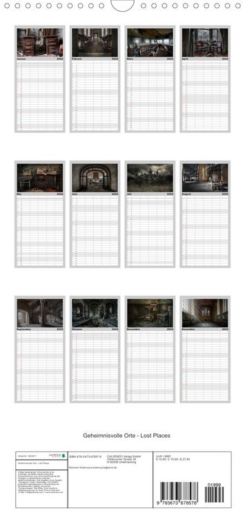 Produktbild: Geheimnisvolle Orte - Lost Places - Familienplaner hoch (Wandkalender 2022 , 21 cm x 45 cm, hoch)