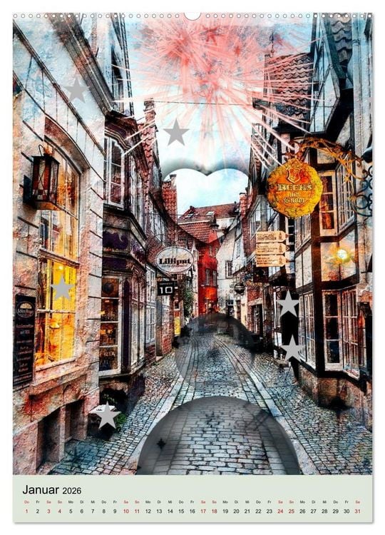 Produktbild: Mein Herz schl&auml;gt f&uuml;r Bremen (hochwertiger Premium Wandkalender 2026 DIN A2 hoch), Kunstdruck in Hochglanz