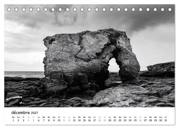 Produktbild: Terres de contraste &ndash; Une ann&eacute;e en monochrome (Calendrier de bureau 2027 DIN A5 vertical), CALVENDO calendrier mensuel