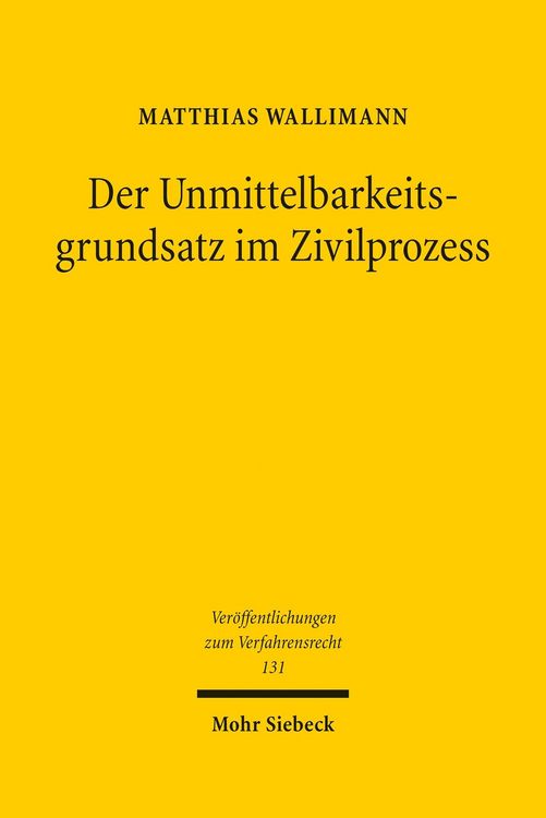 Produktbild: Der Unmittelbarkeitsgrundsatz im Zivilprozess