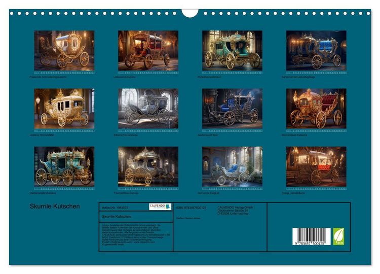 Produktbild: Skurrile Kutschen (Wandkalender 2026 DIN A3 quer), CALVENDO Monatskalender