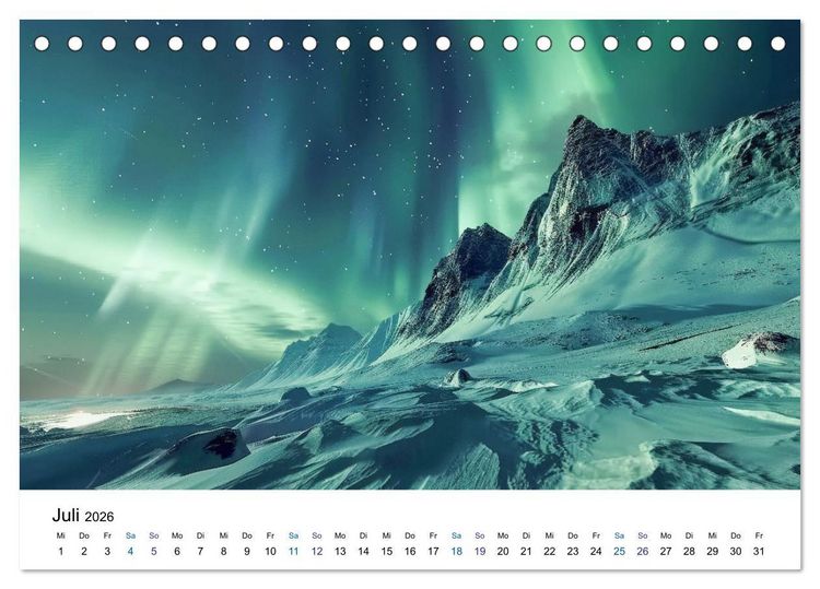 Produktbild: Aurora Borealis - Der Zauber der Nordlichter (Tischkalender 2026 DIN A5 quer), CALVENDO Monatskalender