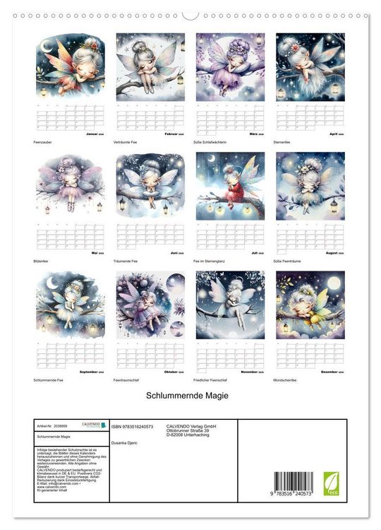 Produktbild: Schlummernde Magie (hochwertiger Premium Wandkalender 2026 DIN A2 hoch), Kunstdruck in Hochglanz