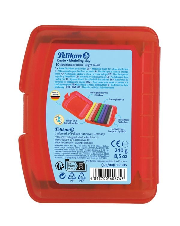 Plastilina Con Glitter X 10 Colores Pelikan Multicolor