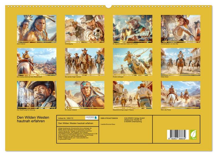 Produktbild: Den Wilden Westen hautnah erfahren (hochwertiger Premium Wandkalender 2026 DIN A2 quer), Kunstdruck in Hochglanz