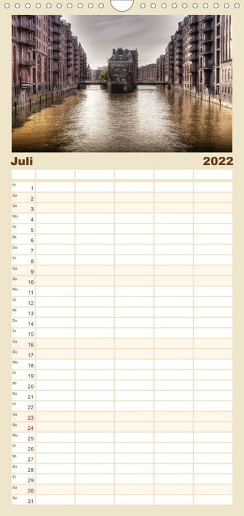 Produktbild: Hamburg - Familienplaner hoch (Wandkalender 2022 , 21 cm x 45 cm, hoch)