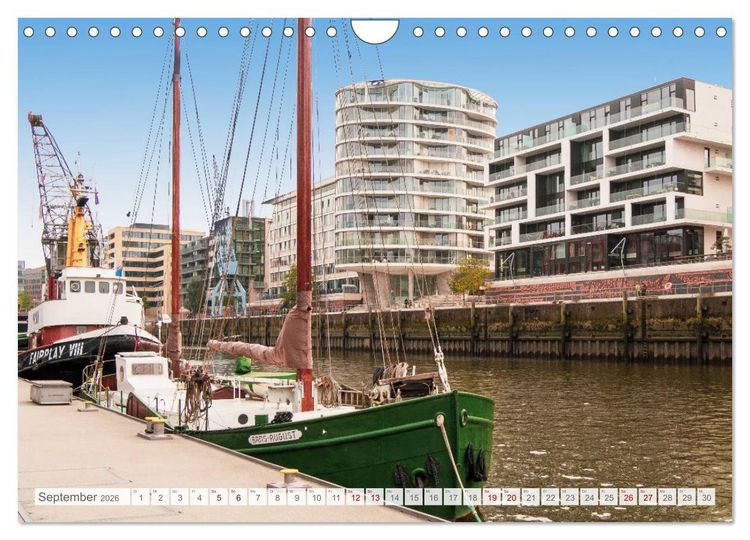 Produktbild: Hamburg. HafenCity, Kontorhausviertel und Speicherstadt. (Wandkalender 2026 DIN A4 quer), CALVENDO Monatskalender