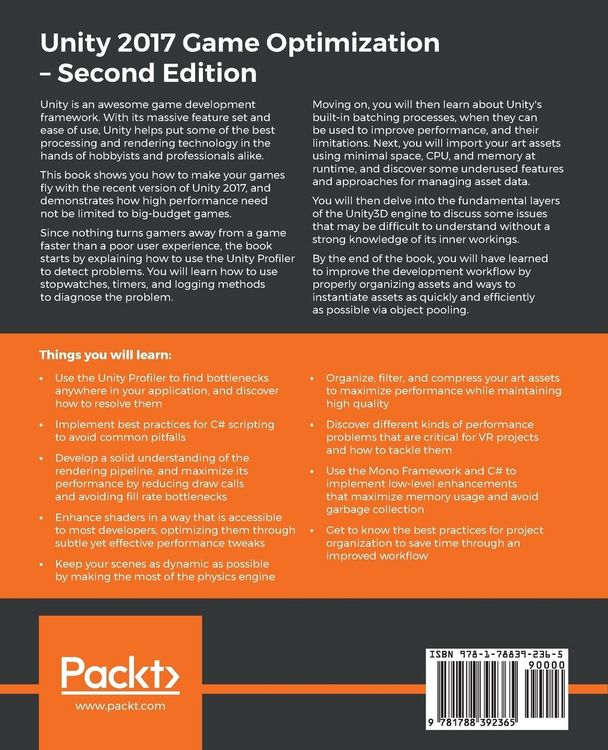 Produktbild: Unity 2017 Game Optimization, Second Edition