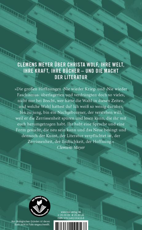 Produktbild: Clemens Meyer &uuml;ber Christa Wolf