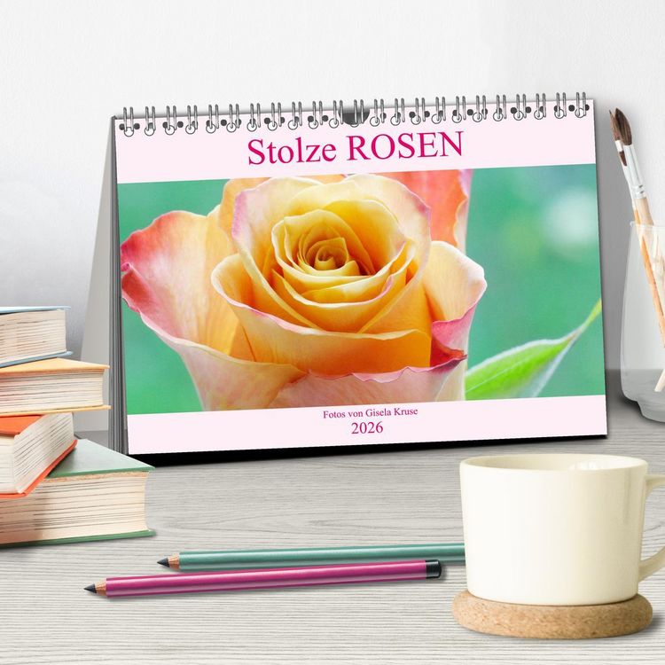 Produktbild: Stolze Rosen (Tischkalender 2026 DIN A5 quer), CALVENDO Monatskalender