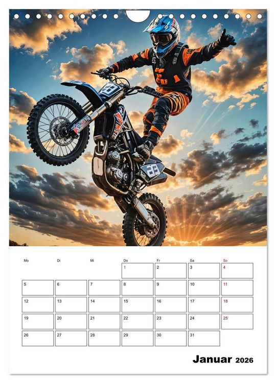 Produktbild: Vollgas und Adrenalin - Motocross-Action pur! (Wandkalender 2026 DIN A4 hoch), CALVENDO Monatskalender