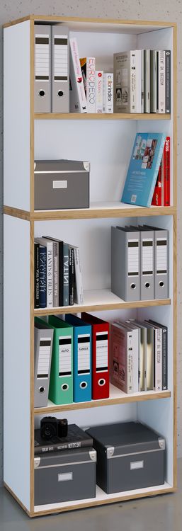 Produktbild: Holz B&uuml;ro Regal B&uuml;cher Ordner Salia 5fach B. 60 cm