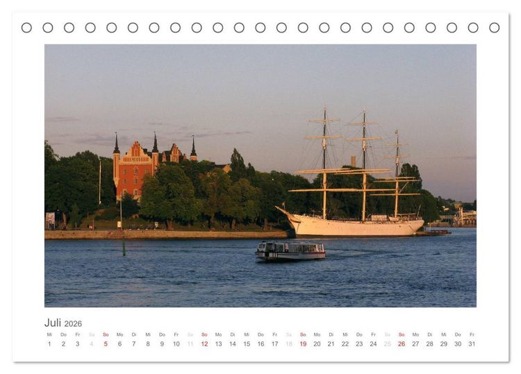 Produktbild: Stockholm - Licht des Nordens (Tischkalender 2026 DIN A5 quer), CALVENDO Monatskalender