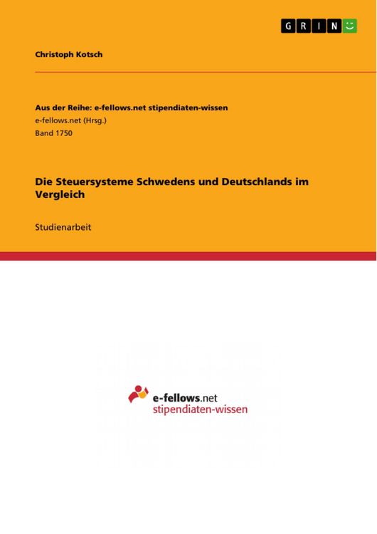 Produktbild: Die Steuersysteme Schwedens und Deutschlands im Vergleich