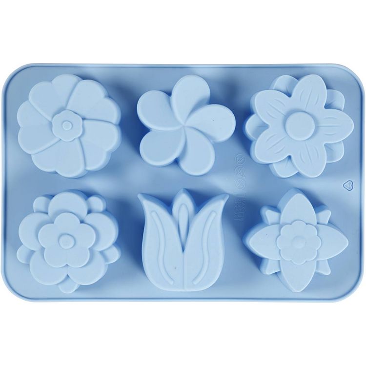 Produktbild: Creativ Company Silikonform, Blumen, H 2,6 cm, L 30 cm, B 21 cm, Lochgr&ouml;&szlig;e 60x75 mm, 75 ml, 1 Stk