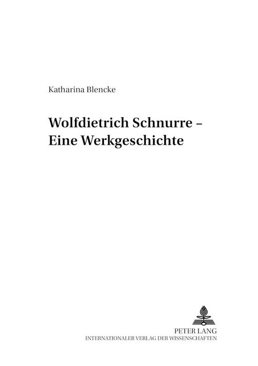 Produktbild: Wolfdietrich Schnurre