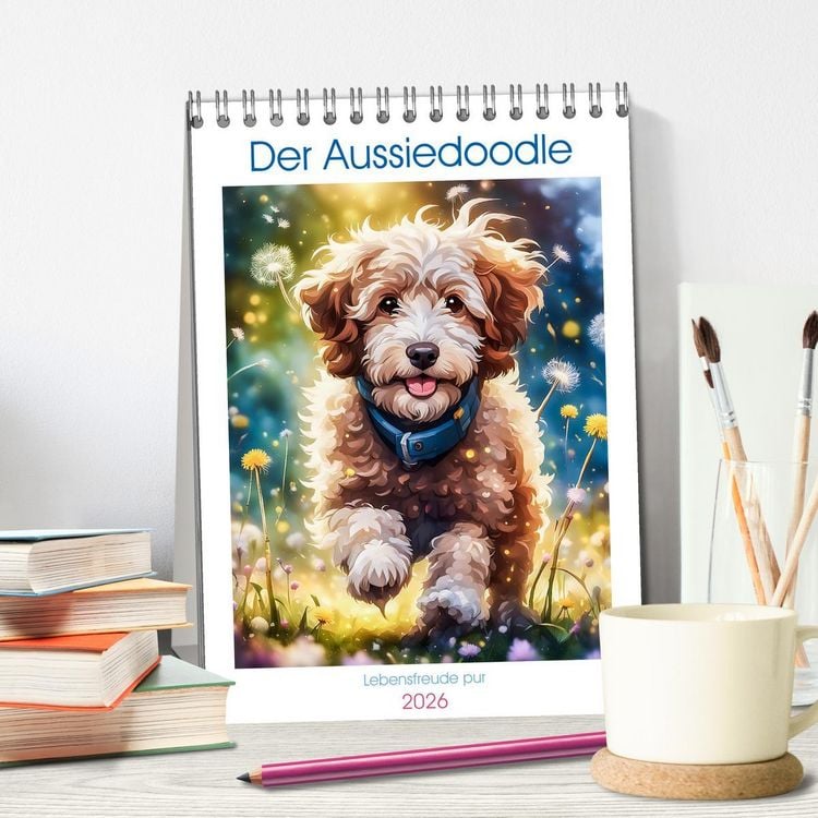 Produktbild: Der Aussiedoodle - Lebensfreude pur (Tischkalender 2026 DIN A5 hoch), CALVENDO Monatskalender