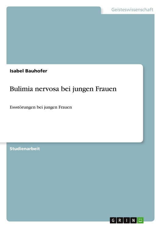 Produktbild: Bulimia nervosa bei jungen Frauen