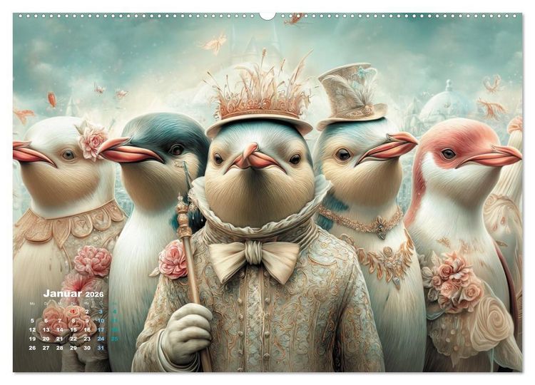 Produktbild: K&ouml;nigliche Gesch&ouml;pfe (hochwertiger Premium Wandkalender 2026 DIN A2 quer), Kunstdruck in Hochglanz