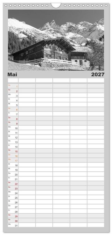 Produktbild: Familienplaner 2027 - Traumhafte Allg&auml;uer Alpen mit 5 Spalten (Wandkalender, 21 x 45 cm) CALVENDO
