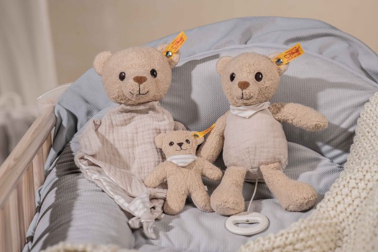 Produktbild: Steiff 242762 - Noah Teddyb&auml;r Schmusetuch, GOTS Pl&uuml;sch/Stoff, beige, 32 cm