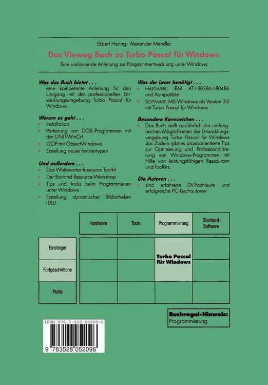 Produktbild: Das Vieweg Buch zu Turbo Pascal f&uuml;r Windows