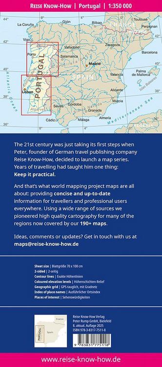 Produktbild: Reise Know-How Landkarte Portugal (1:350.000)